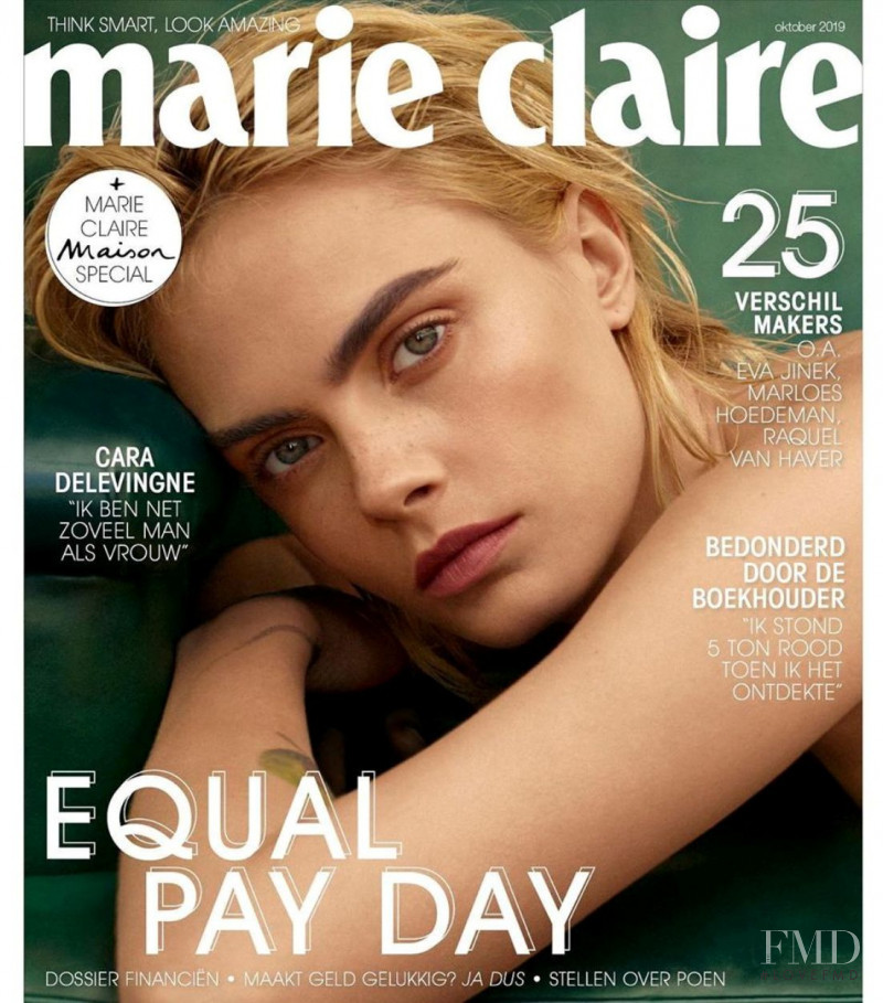Cara Delevingne featured on the Marie Claire Netherlands cover from October 2019