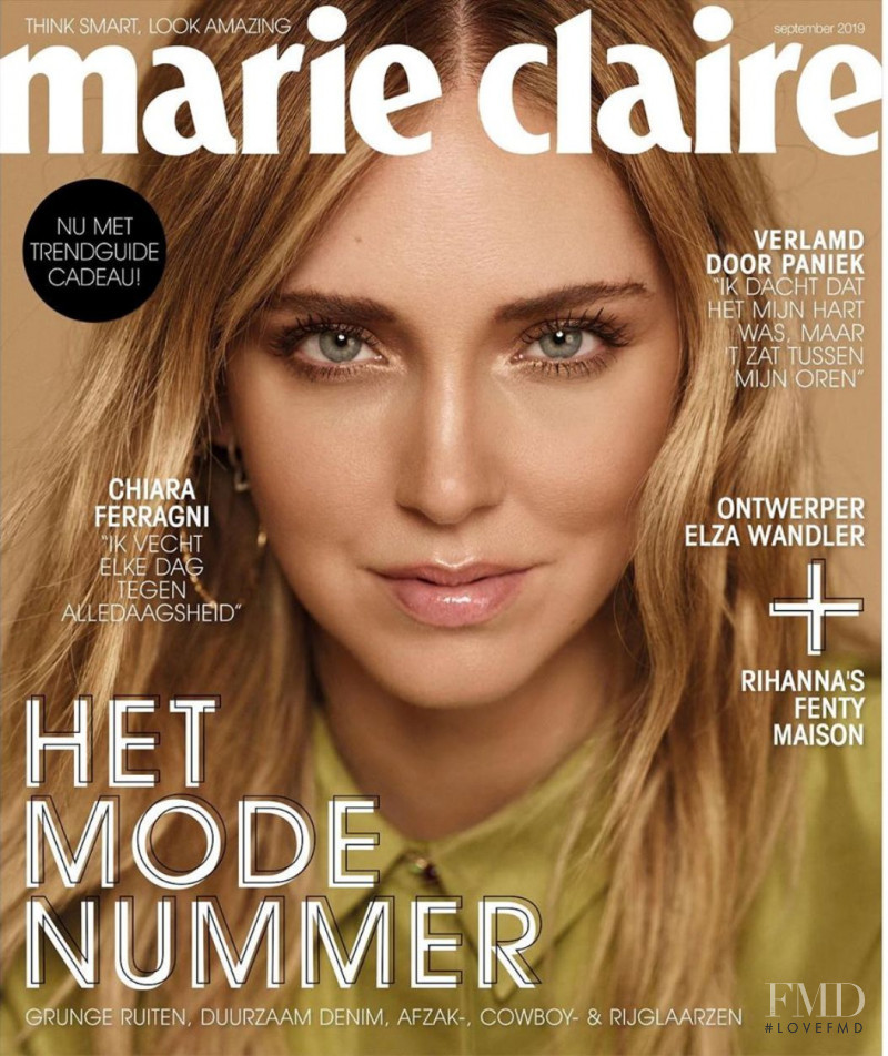 Chiara Ferragni featured on the Marie Claire Netherlands cover from September 2019