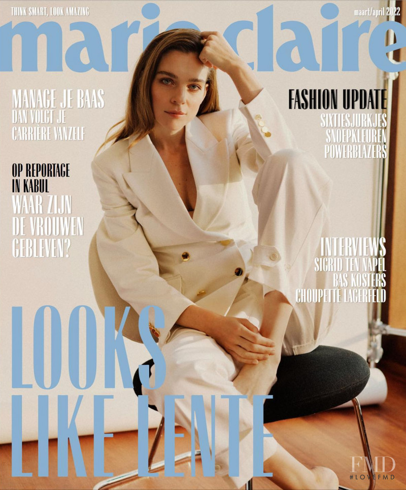 Kim Noorda featured on the Marie Claire Netherlands cover from March 2022