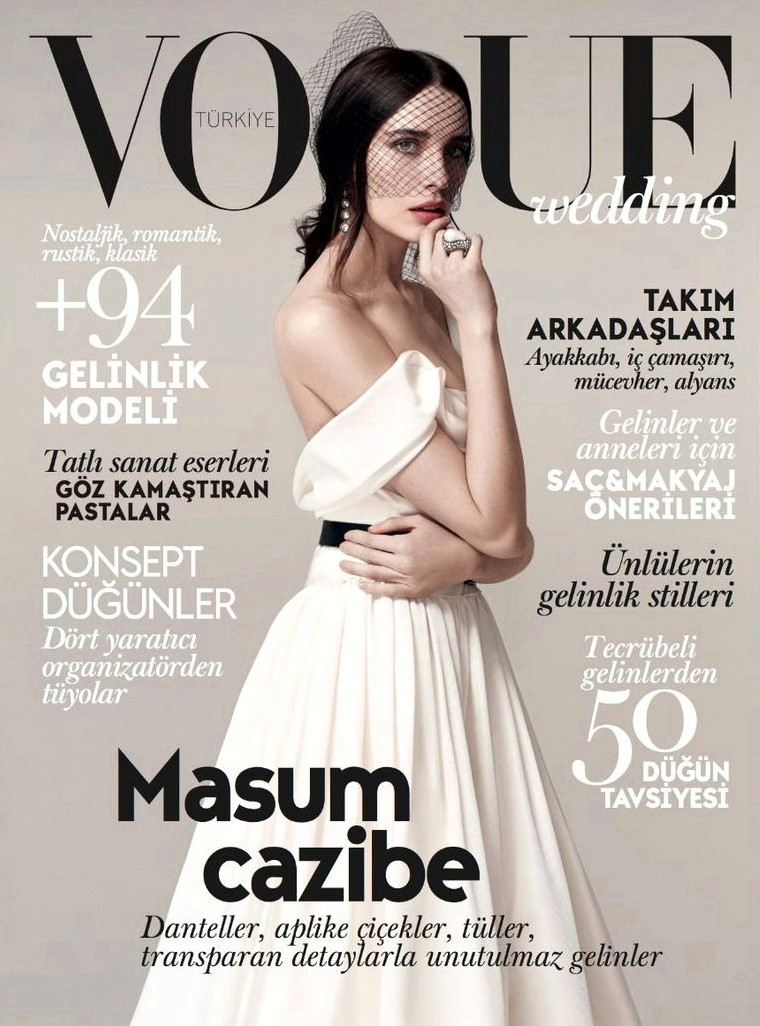 Maja Simonsen featured on the Vogue Turkey Wedding cover from April 2015