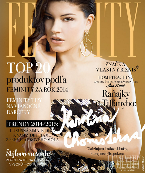 Karolina Chomistekova featured on the Feminity cover from December 2014