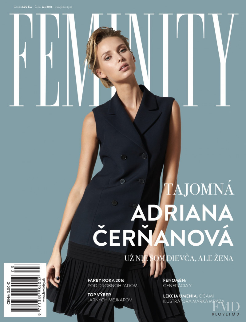 Adriana Cernanova featured on the Feminity cover from March 2016
