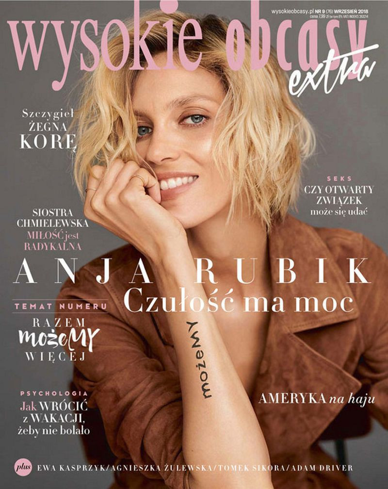 Anja Rubik featured on the Wysokie Obcasy Extra cover from September 2018