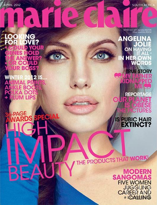 Angelina Jolie featured on the Marie Claire South Africa cover from April 2012