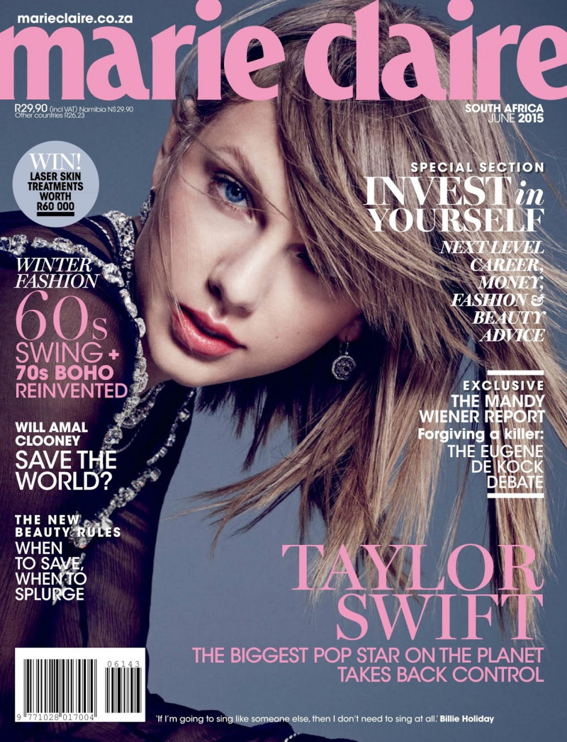 Taylor Swift featured on the Marie Claire South Africa cover from June 2015