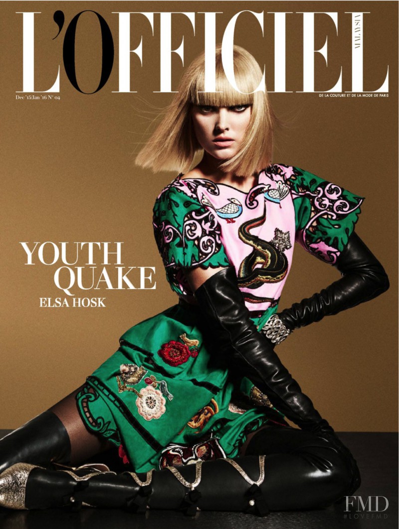 Elsa Hosk featured on the L\'Officiel Malaysia cover from January 2016