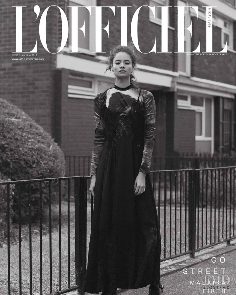 Malaika Firth featured on the L\'Officiel Malaysia cover from November 2018