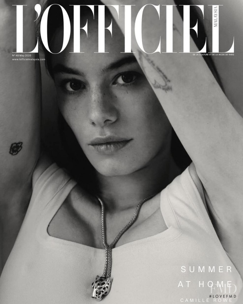 Camille Rowe featured on the L\'Officiel Malaysia cover from May 2020