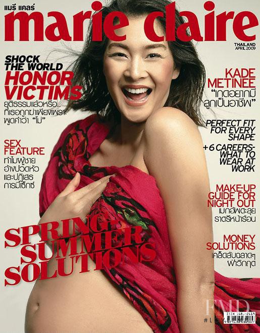 Methinee Kingpayome featured on the Marie Claire Thailand cover from April 2009