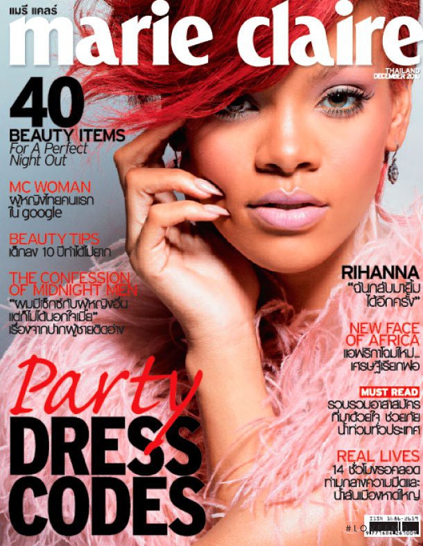 Rihanna featured on the Marie Claire Thailand cover from December 2010