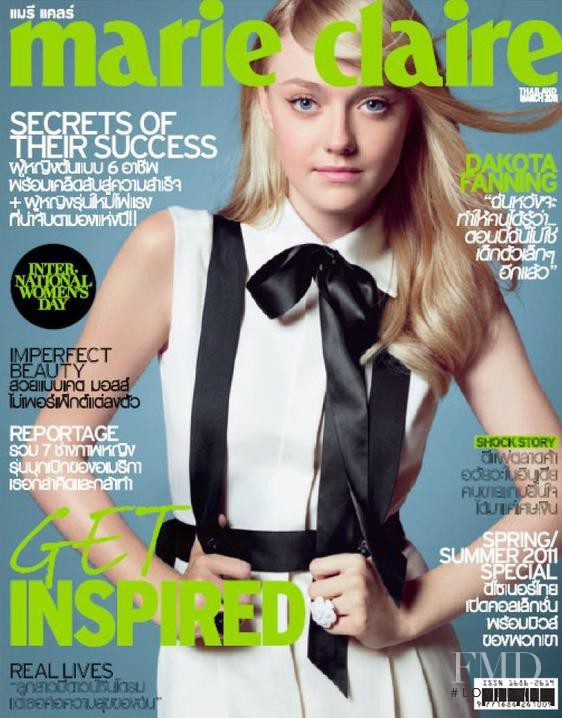 Dakota Fanning featured on the Marie Claire Thailand cover from March 2011