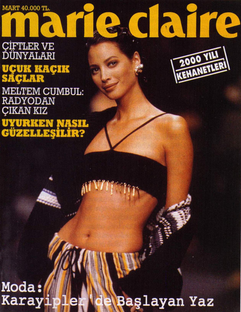 Christy Turlington featured on the Marie Claire Turkey cover from March 1994