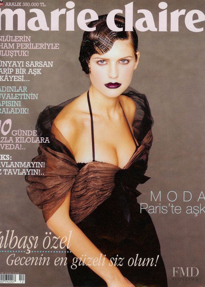 Duygu Dikmenoglu featured on the Marie Claire Turkey cover from December 1997
