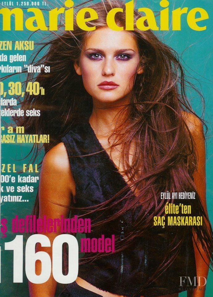 Duygu Dikmenoglu featured on the Marie Claire Turkey cover from September 1999