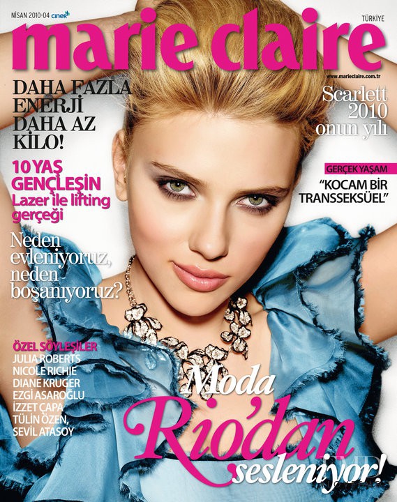 Scarlett Johansson featured on the Marie Claire Turkey cover from April 2010