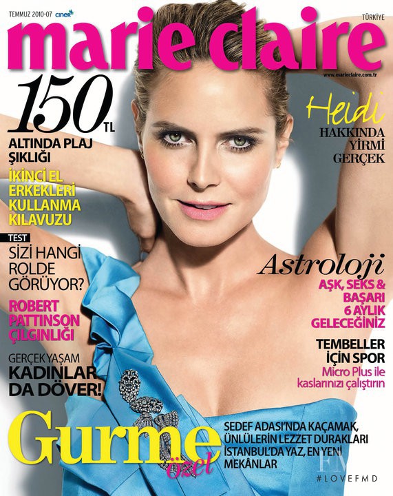 Heidi Klum featured on the Marie Claire Turkey cover from July 2010