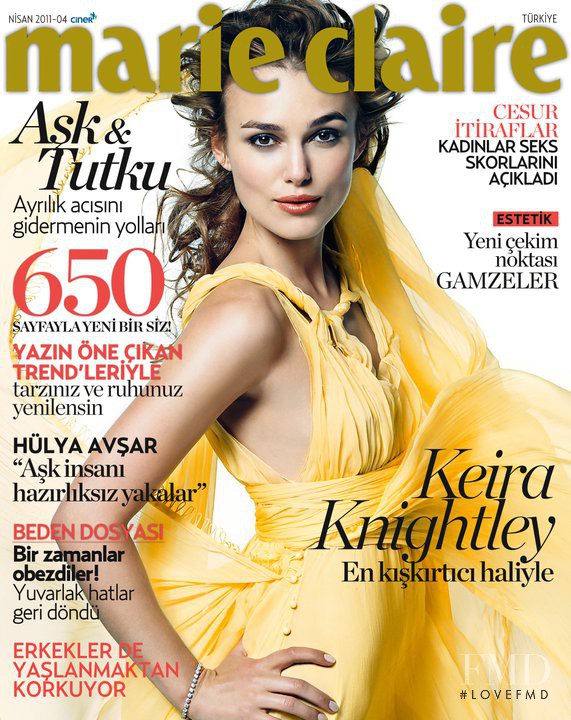 Keira Knightley featured on the Marie Claire Turkey cover from April 2011