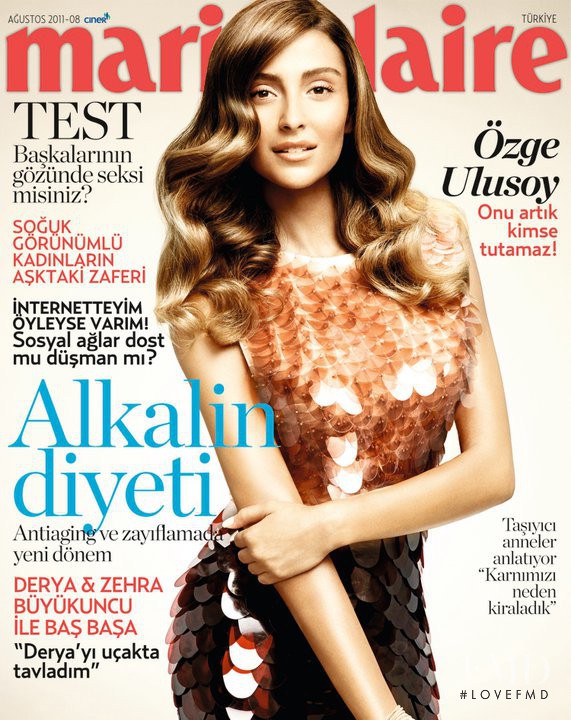Ozge Ulusoy featured on the Marie Claire Turkey cover from August 2011