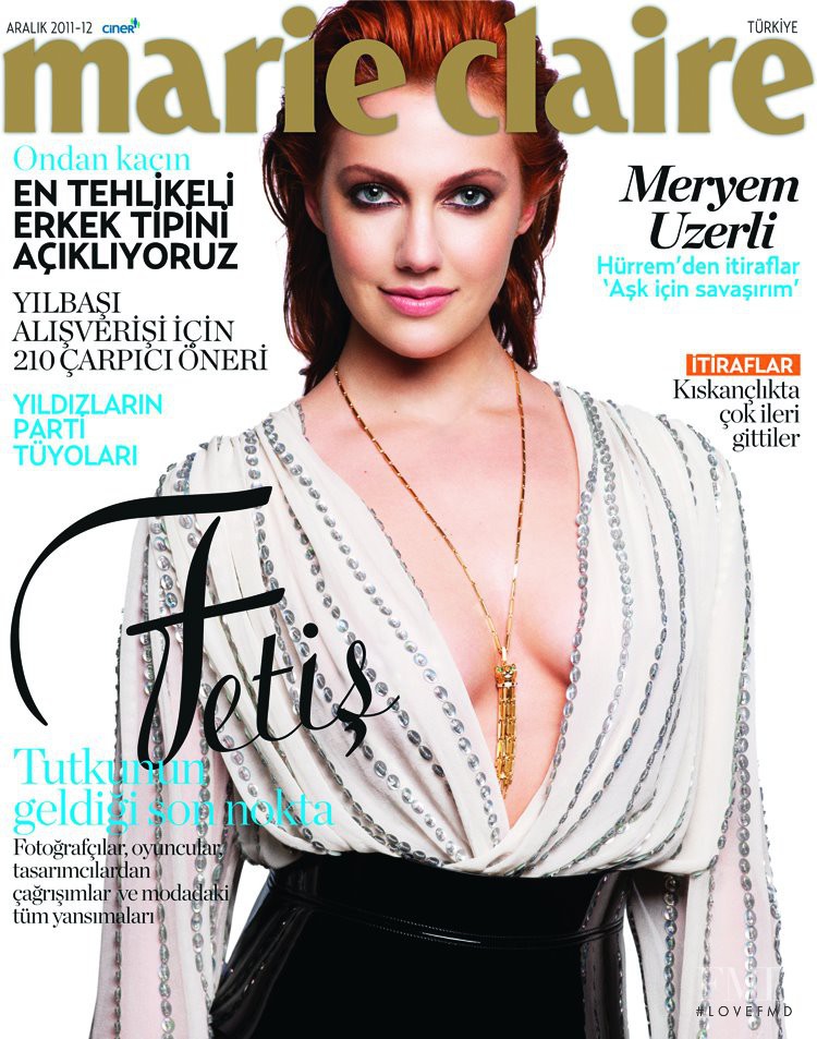 Meryem Uzerli featured on the Marie Claire Turkey cover from December 2011