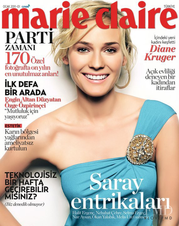 Diane Heidkruger featured on the Marie Claire Turkey cover from January 2011