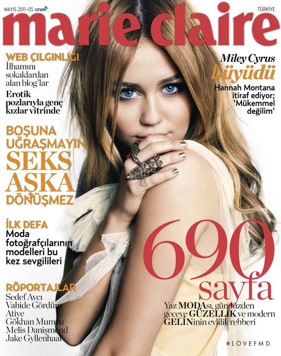 Miley Cyrus featured on the Marie Claire Turkey cover from May 2011