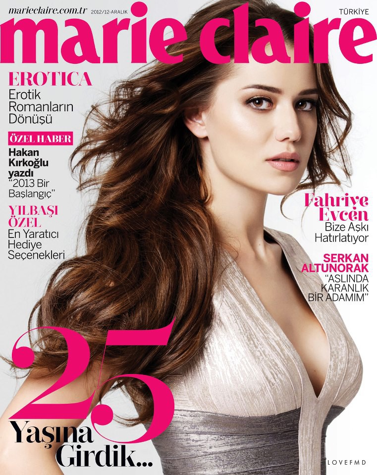 Fahriye Evcen featured on the Marie Claire Turkey cover from December 2012