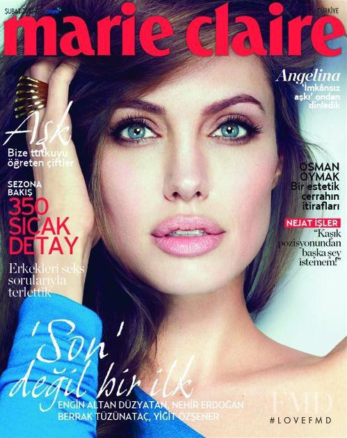 Angelina Jolie featured on the Marie Claire Turkey cover from February 2012