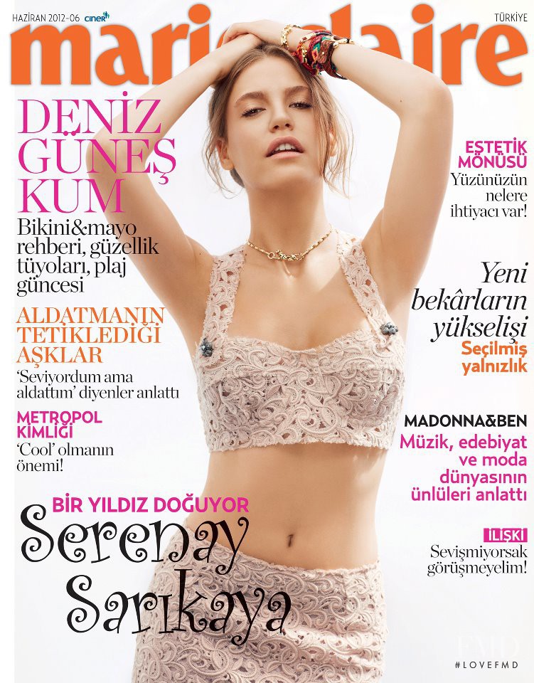 Serenay Sar&#305;kaya featured on the Marie Claire Turkey cover from June 2012