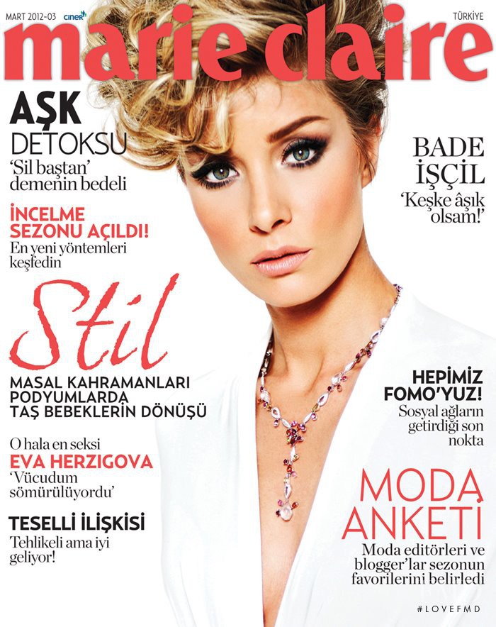 Bade &#304;&#351;çil featured on the Marie Claire Turkey cover from March 2012