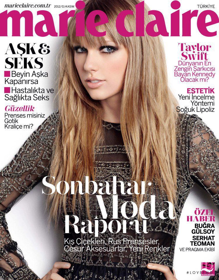 Taylor Swift featured on the Marie Claire Turkey cover from November 2012