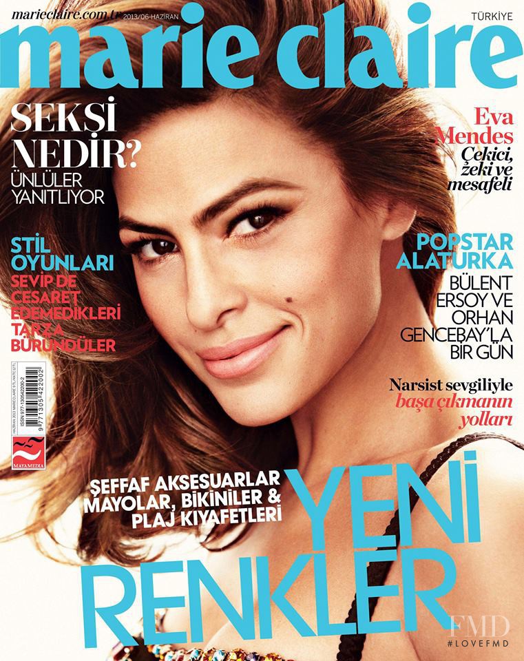 Eva Mendes featured on the Marie Claire Turkey cover from June 2013