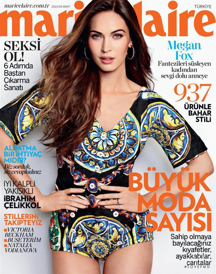 Megan Fox featured on the Marie Claire Turkey cover from March 2013