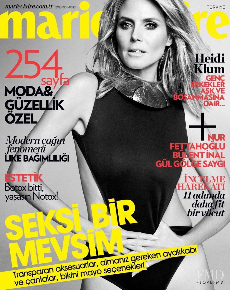 Heidi Klum featured on the Marie Claire Turkey cover from May 2013