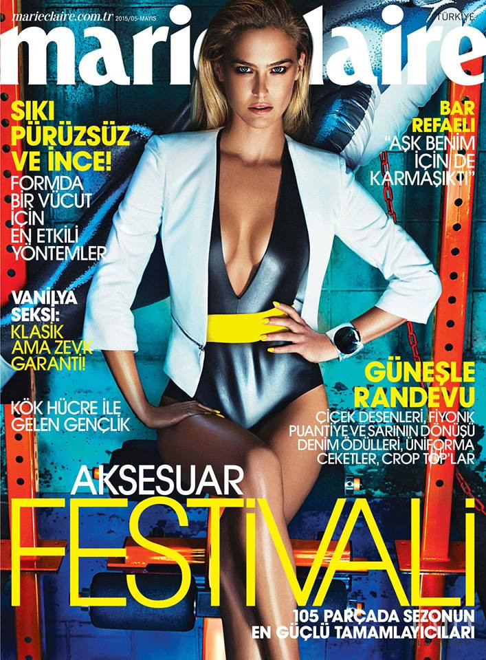 Bar Refaeli featured on the Marie Claire Turkey cover from May 2015