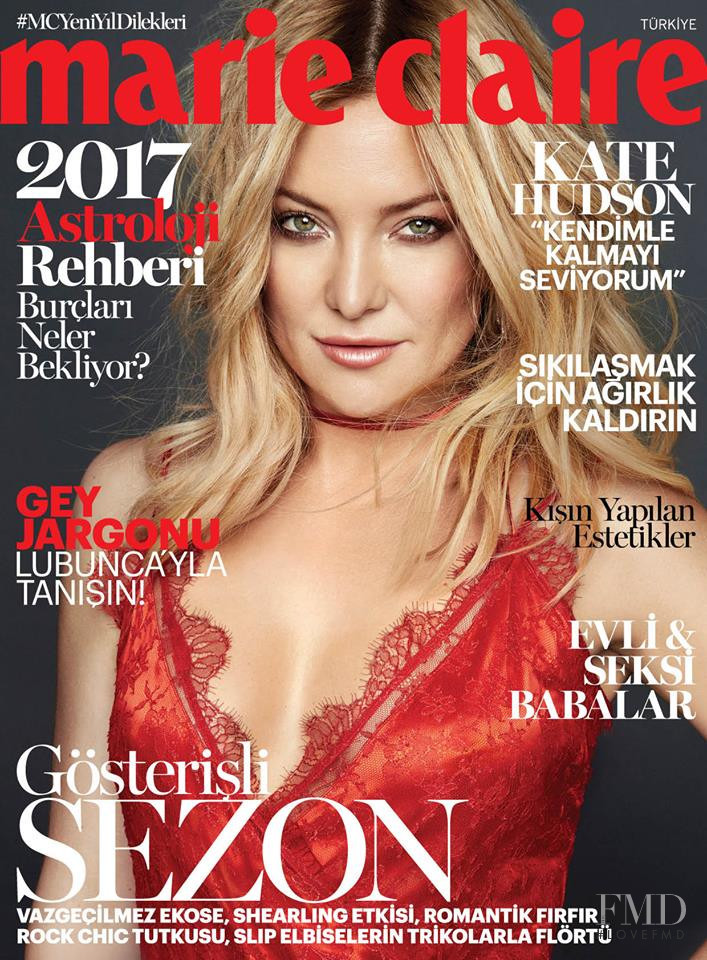 Kate Hudson featured on the Marie Claire Turkey cover from December 2016
