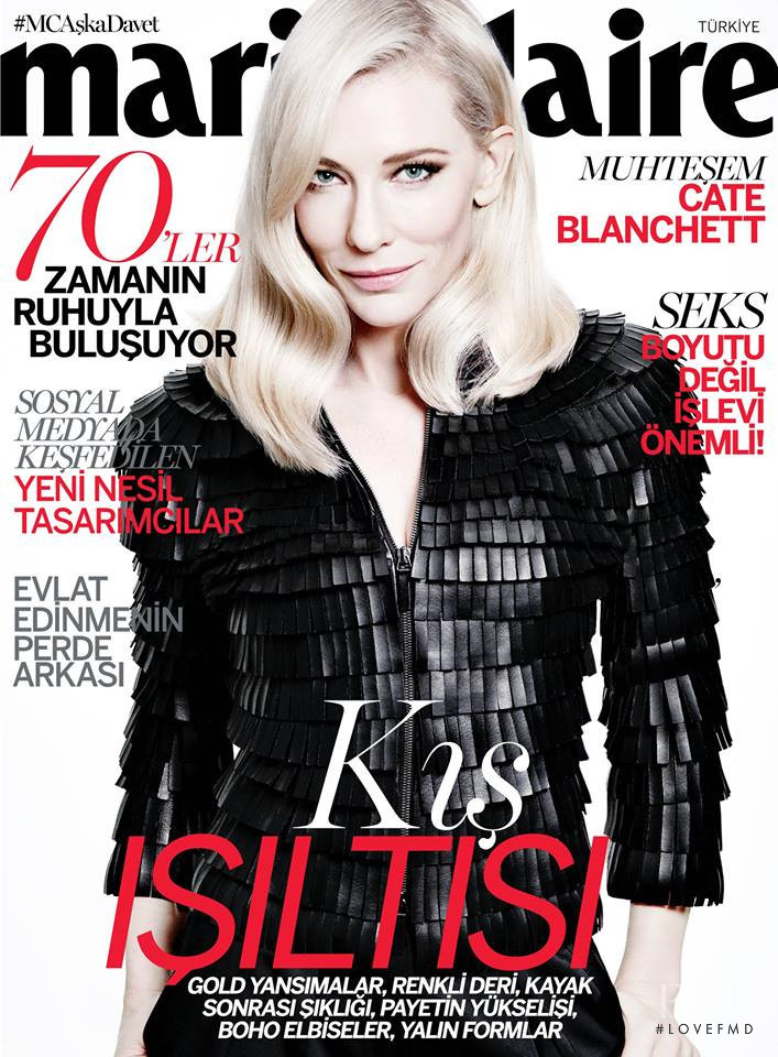 Cate Blanchett featured on the Marie Claire Turkey cover from February 2016