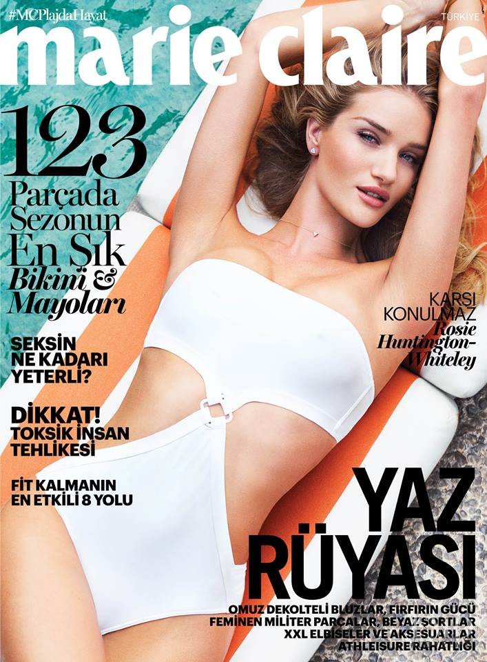 Rosie Huntington-Whiteley featured on the Marie Claire Turkey cover from June 2016