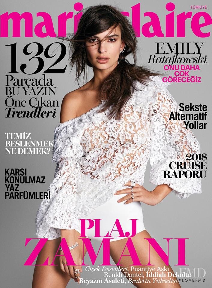 Emily Ratajkowski featured on the Marie Claire Turkey cover from July 2017