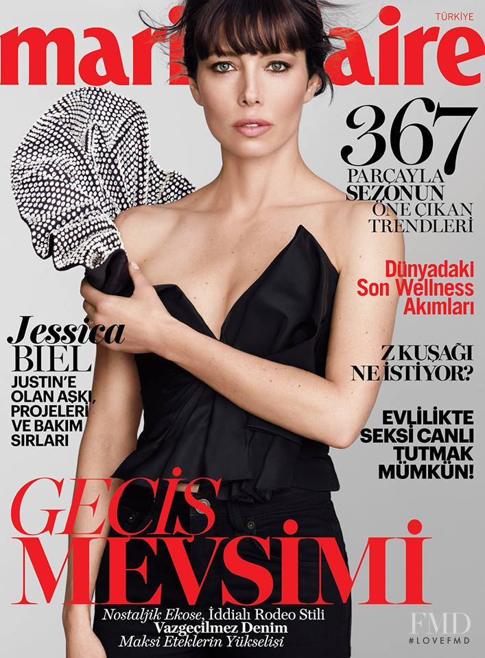 Jessica Biel featured on the Marie Claire Turkey cover from September 2017
