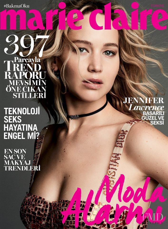 Jennifer Lawrence featured on the Marie Claire Turkey cover from March 2018
