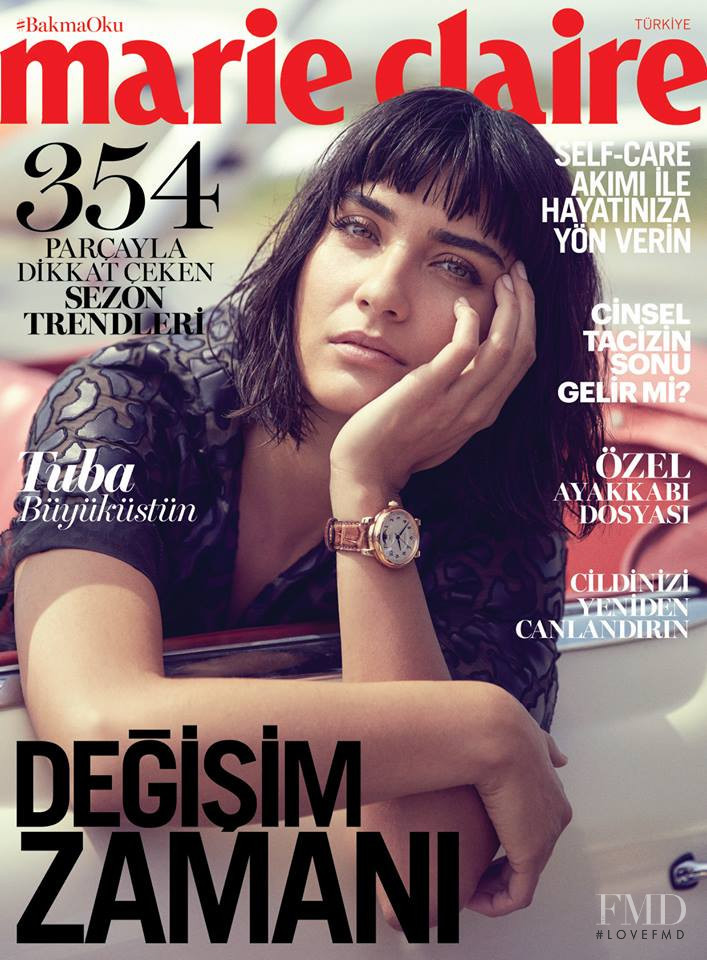 Tuba Büyüküstün featured on the Marie Claire Turkey cover from May 2018