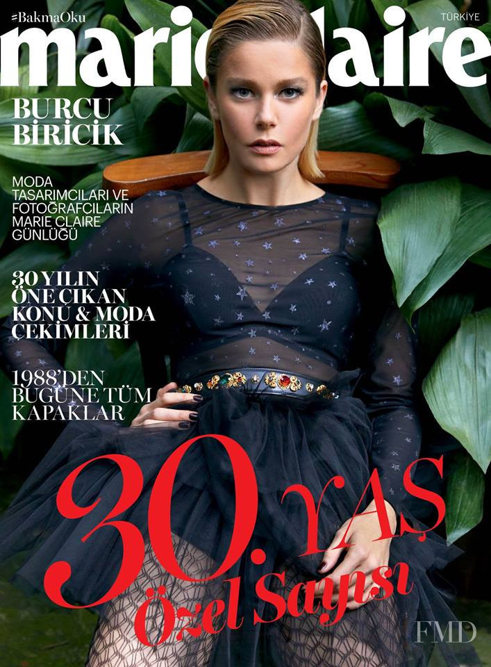 Burcu Biricik featured on the Marie Claire Turkey cover from November 2018
