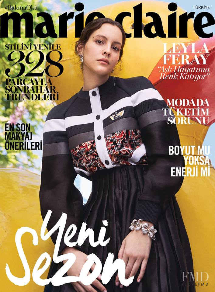 Leyla Feray featured on the Marie Claire Turkey cover from September 2018