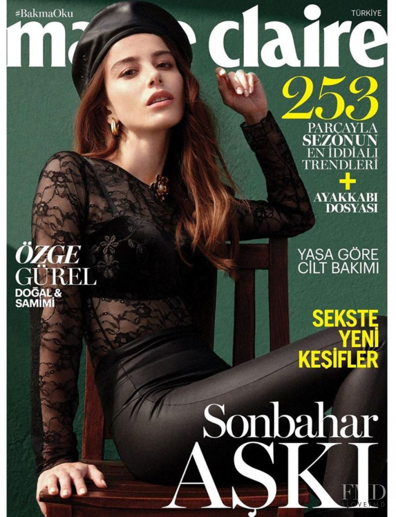 Ozge Gurel featured on the Marie Claire Turkey cover from November 2019