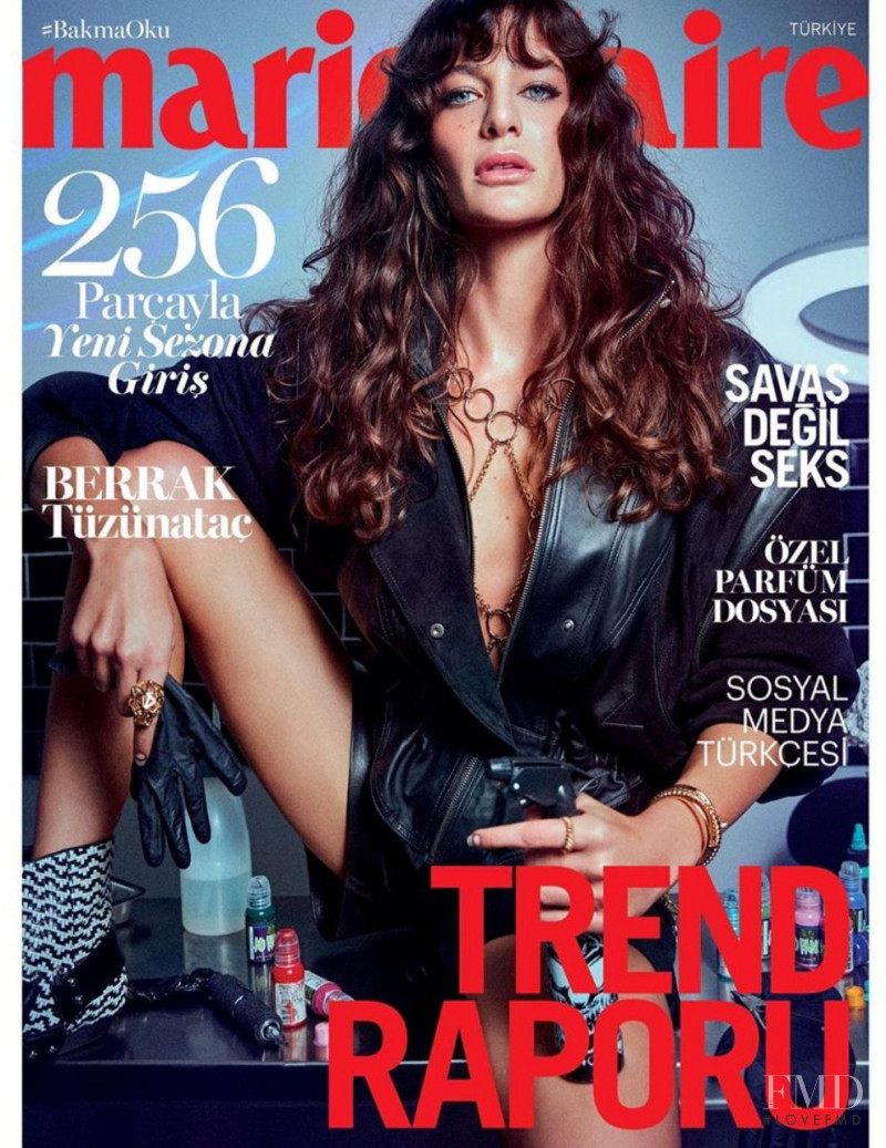 Berrak Tuzunatac featured on the Marie Claire Turkey cover from October 2019