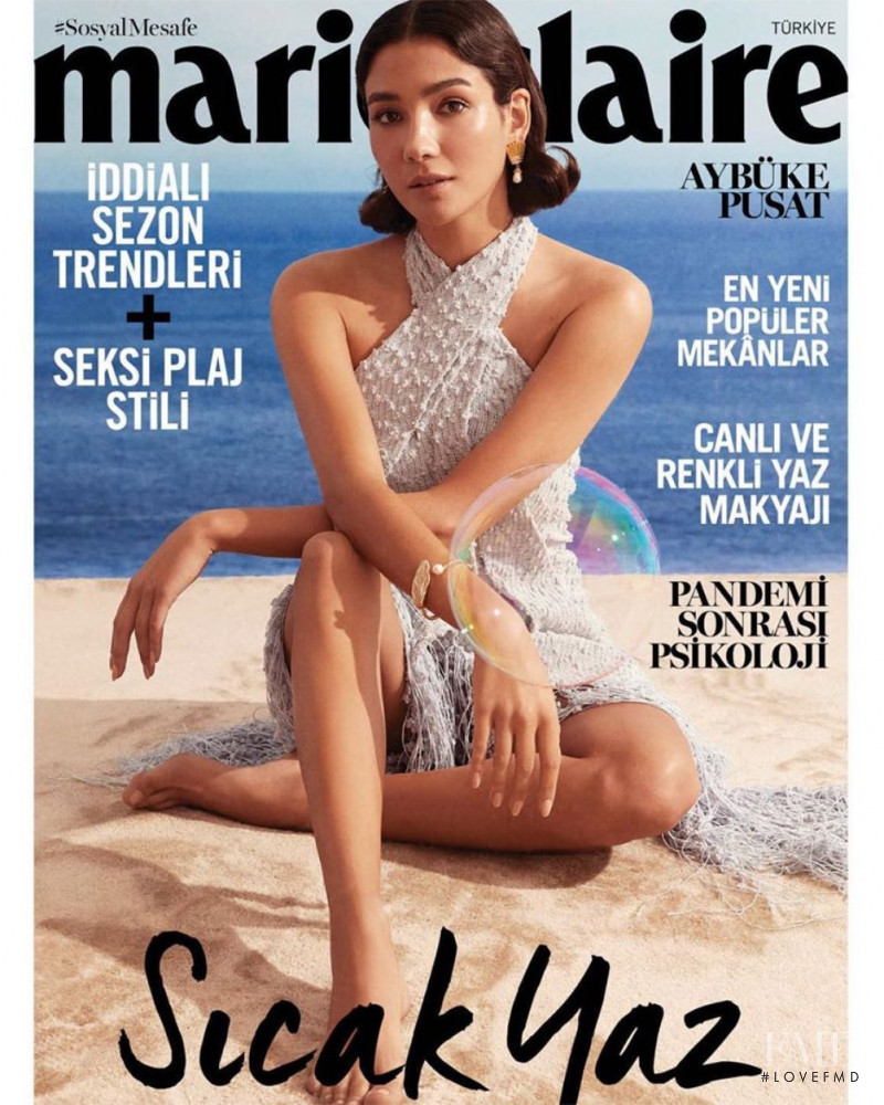 Aybuke Pusat  featured on the Marie Claire Turkey cover from July 2020