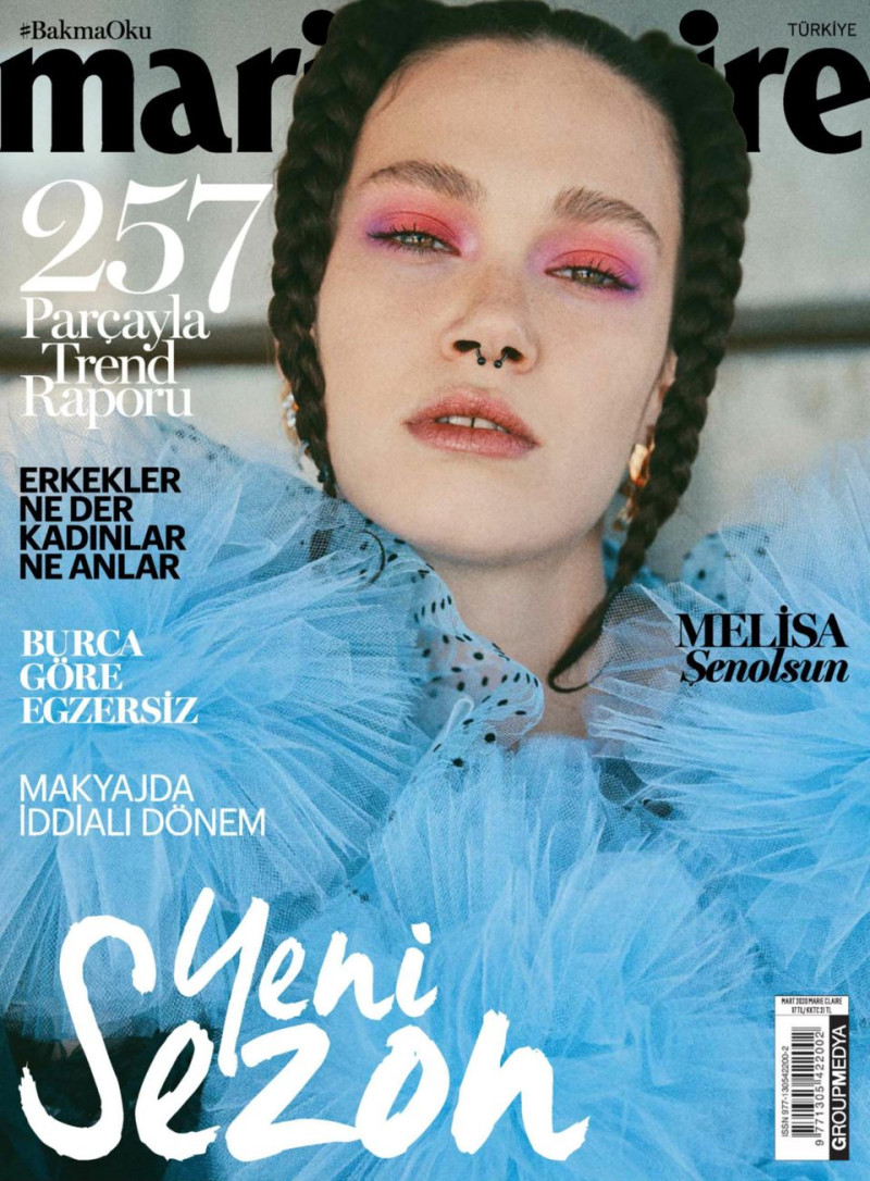 Melisa Senolsun featured on the Marie Claire Turkey cover from March 2020