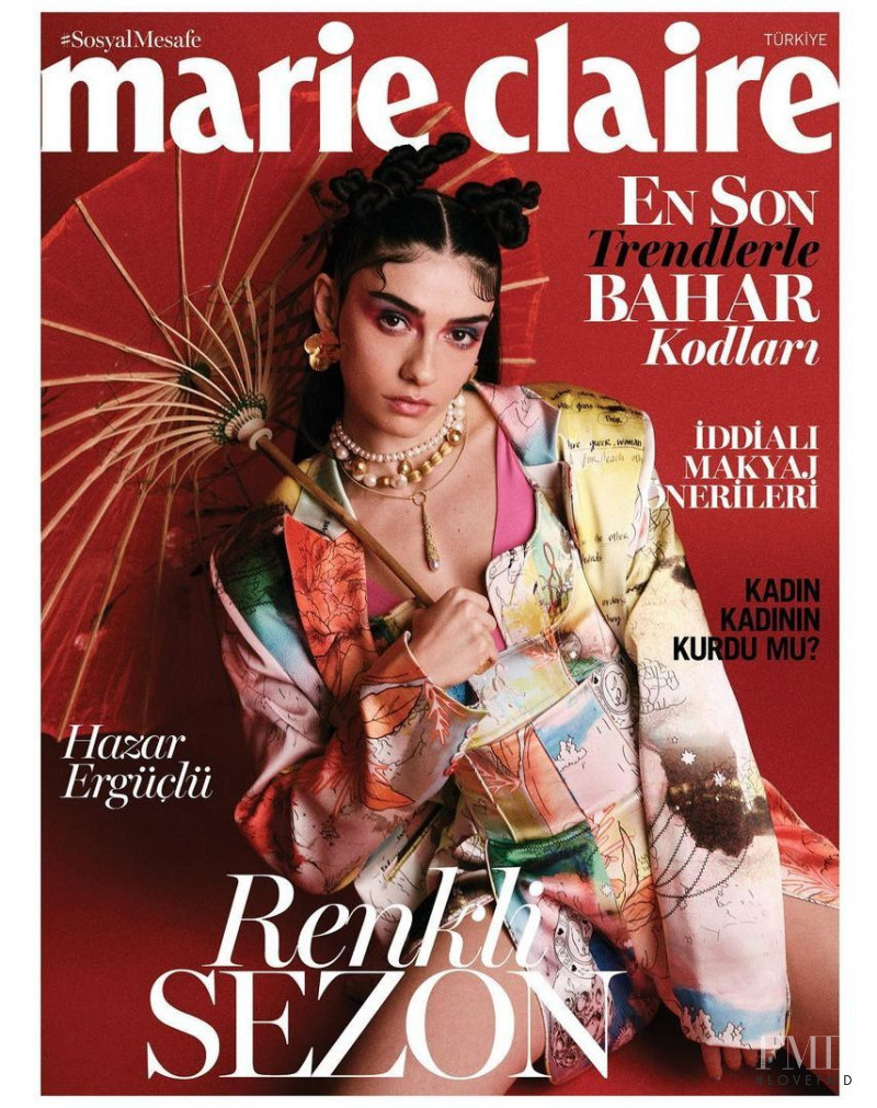 Hazar Erguclu featured on the Marie Claire Turkey cover from March 2021