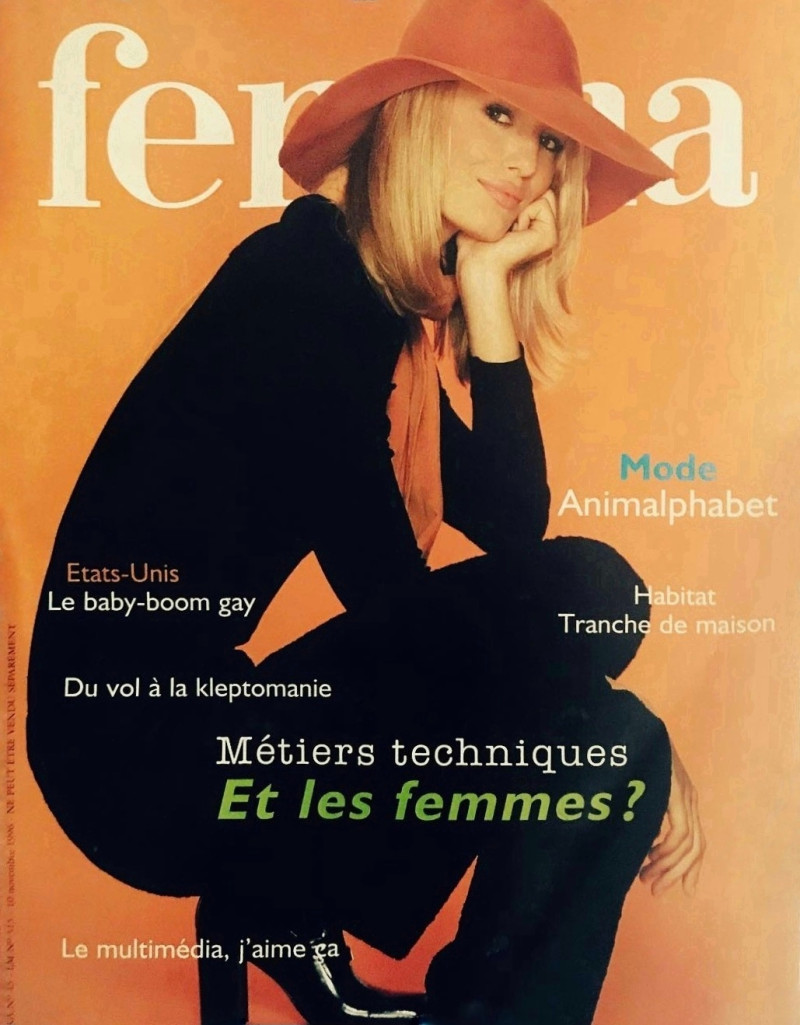 Andrea Behalikova featured on the Femina France cover from November 1996