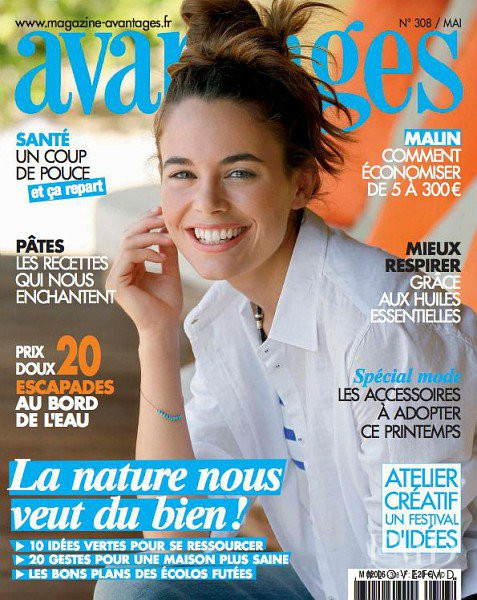 Ana Ponce featured on the Avantages cover from May 2016